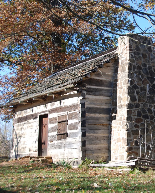A log cabin.