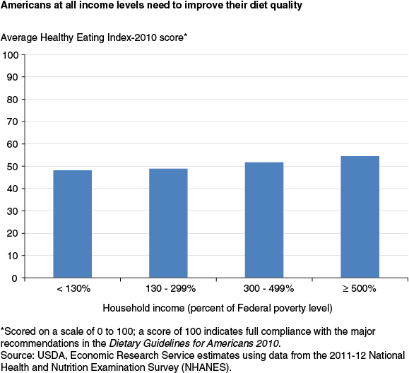 This chart shows: 'Americans at all income levels need to improve their diet quality'.