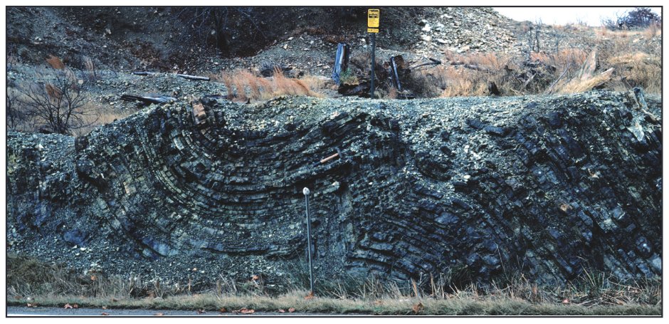 Photograph above: Exposure of the Devonian-Mississippian Arkansas Novaculite near Atoka, Oklahoma.