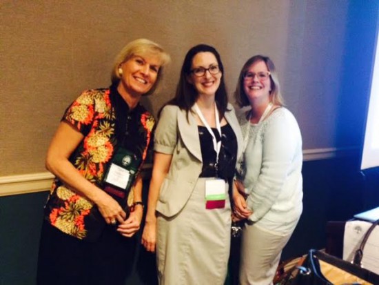 Archivists Daria Labinsky, Ashley Mattingly, and Theresa Fitzgerald at the National Genealogical Society’s Family History Conference in May.