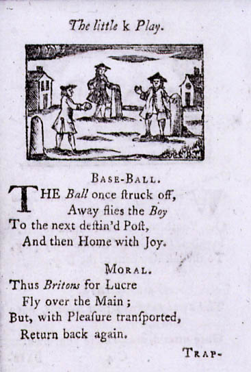 The 1744 reference to baseball from "A Pretty Little Pocket-Book"