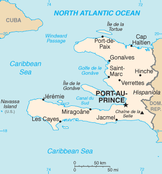 Map of Haiti.
