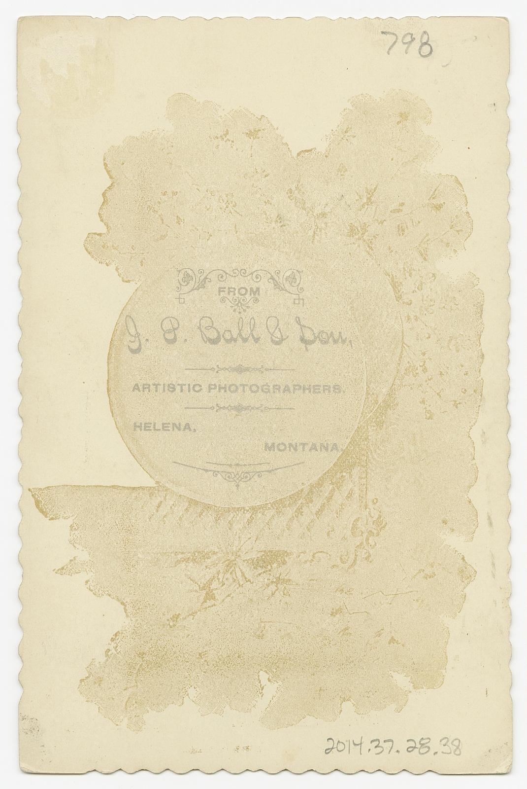 Cabinet card of two unidentified women in black dresses by J.P. Ball & Son