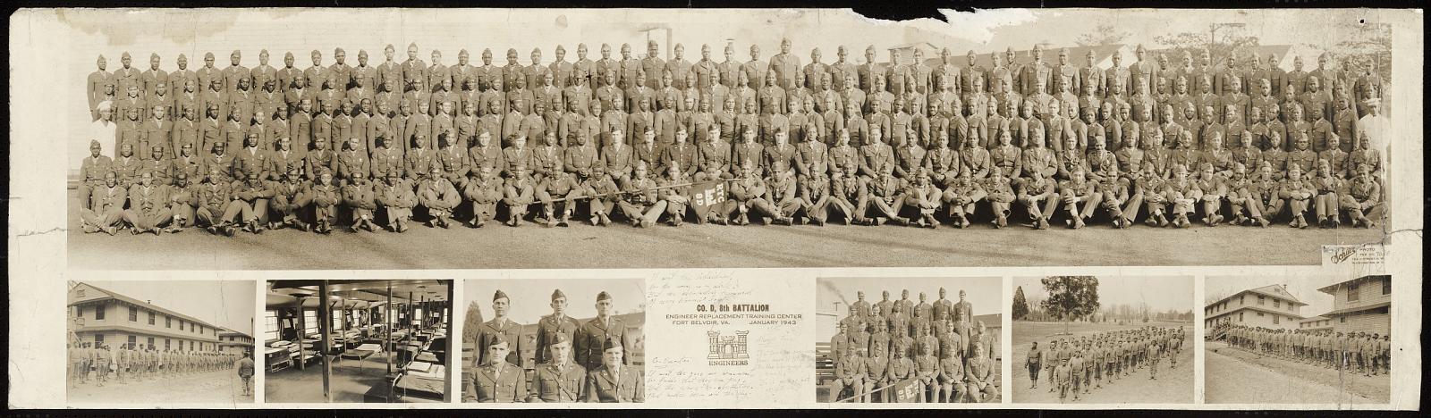 Photograph of World War II soldiers from Company D, 8th Battalion, Ft. Belvoir