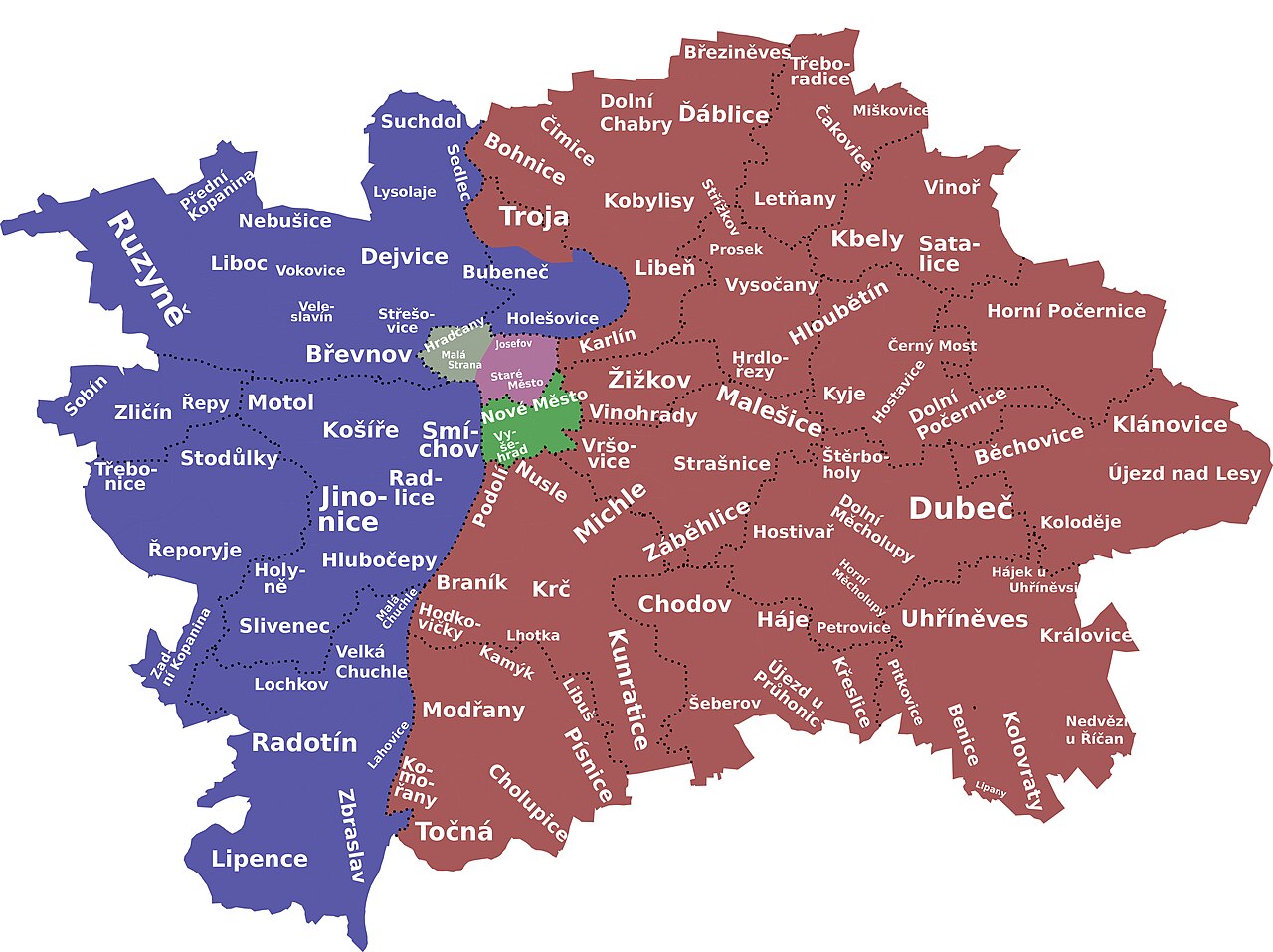 Prague districts en wv