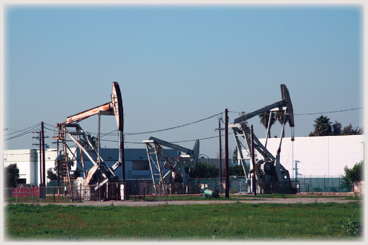 Pumps at Santa Fe Springs field, Los Angeles, California, U.S.A. Photograph by Ken Takahashi, U.S. Geological Survey, January 2011.