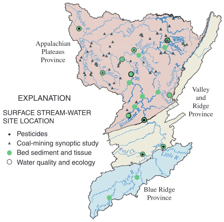 Water quality in the Kanawha-New River basin: West Virginia, Virginia, and North Carolina, 1996-98