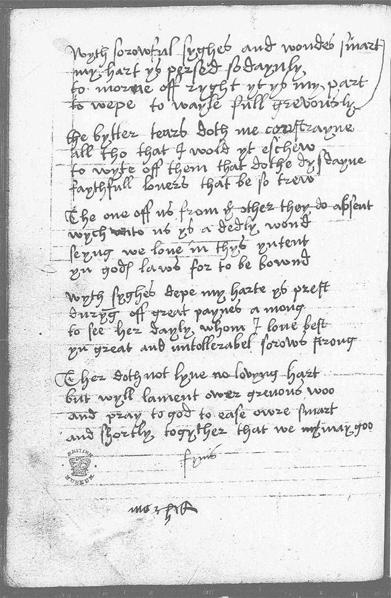 The Devonshire Manuscript facsimile 26v