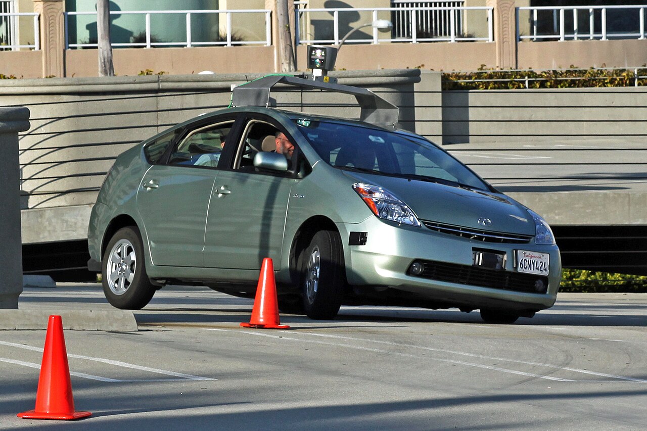 A Google Self-Driving Car in a high speed control test.