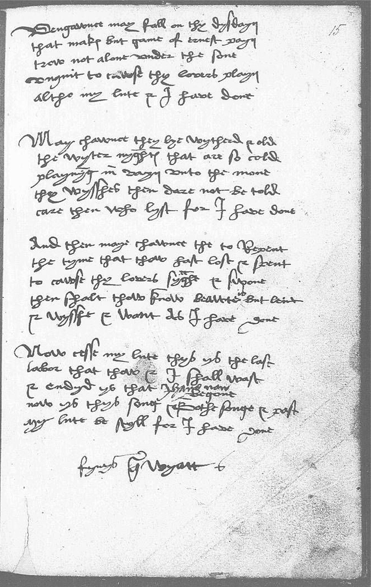 The Devonshire Manuscript facsimile 15r