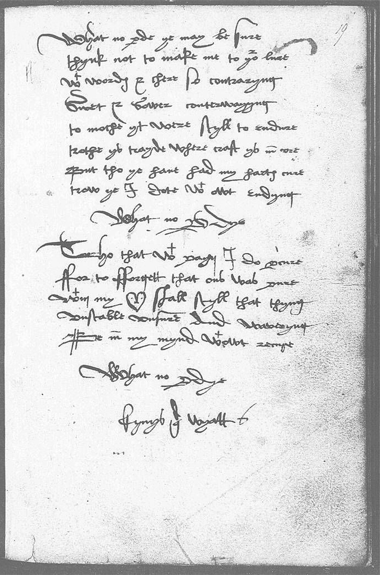 The Devonshire Manuscript facsimile 19r
