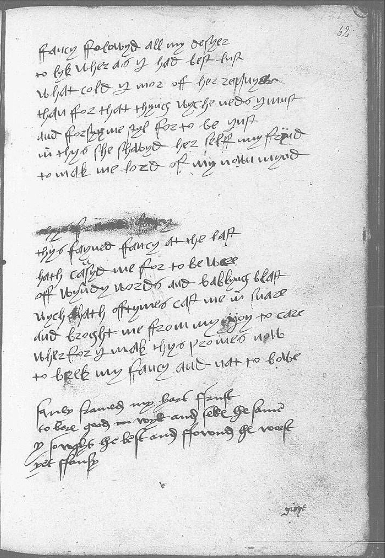 The Devonshire Manuscript facsimile 62r