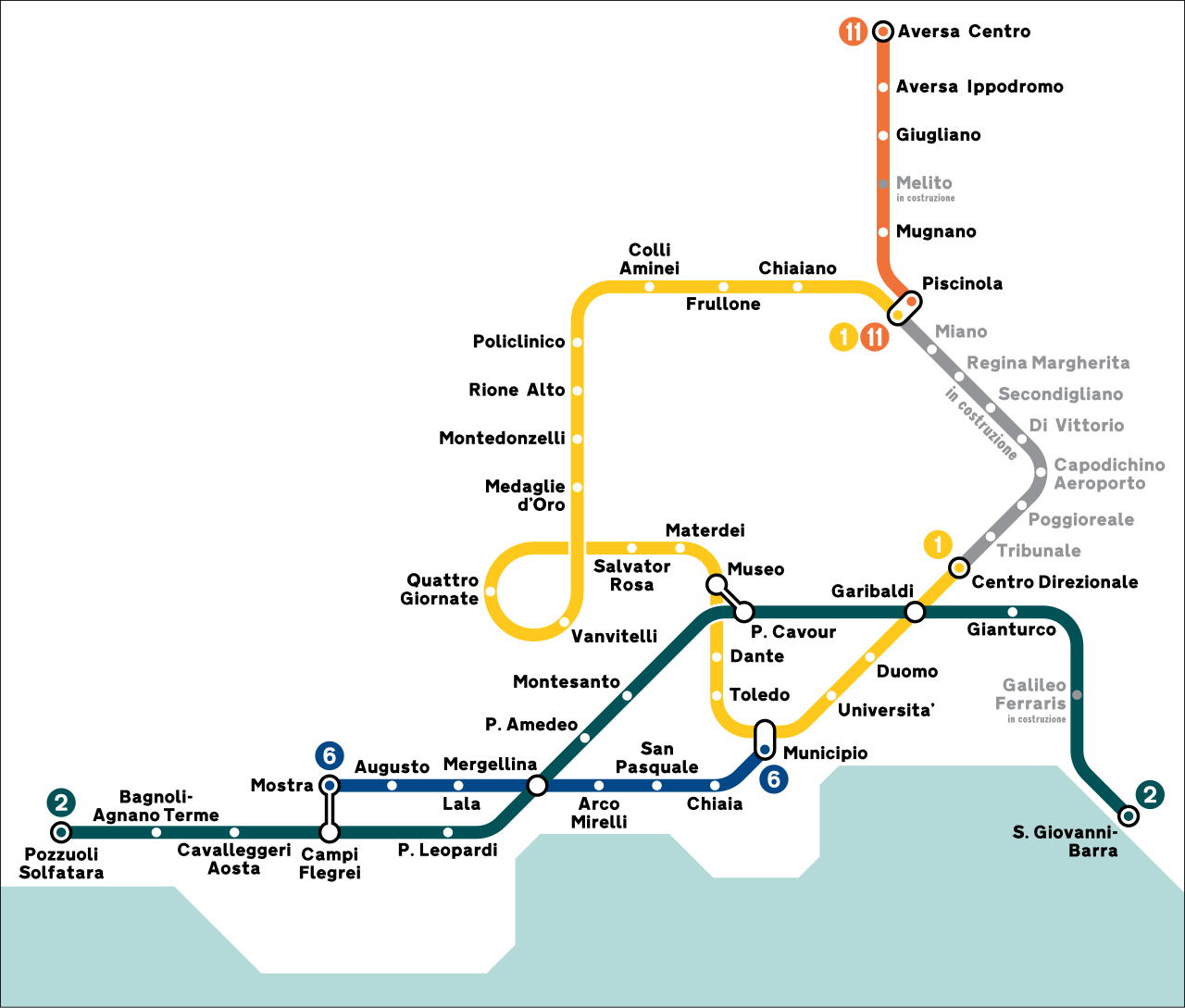 Схема неапольского метро