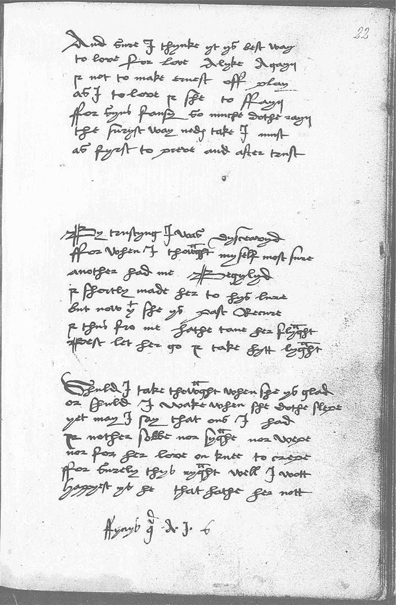 The Devonshire Manuscript facsimile 22r