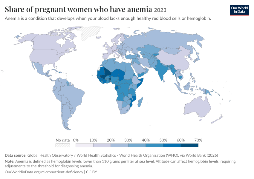Share of pregnant women who have anemia