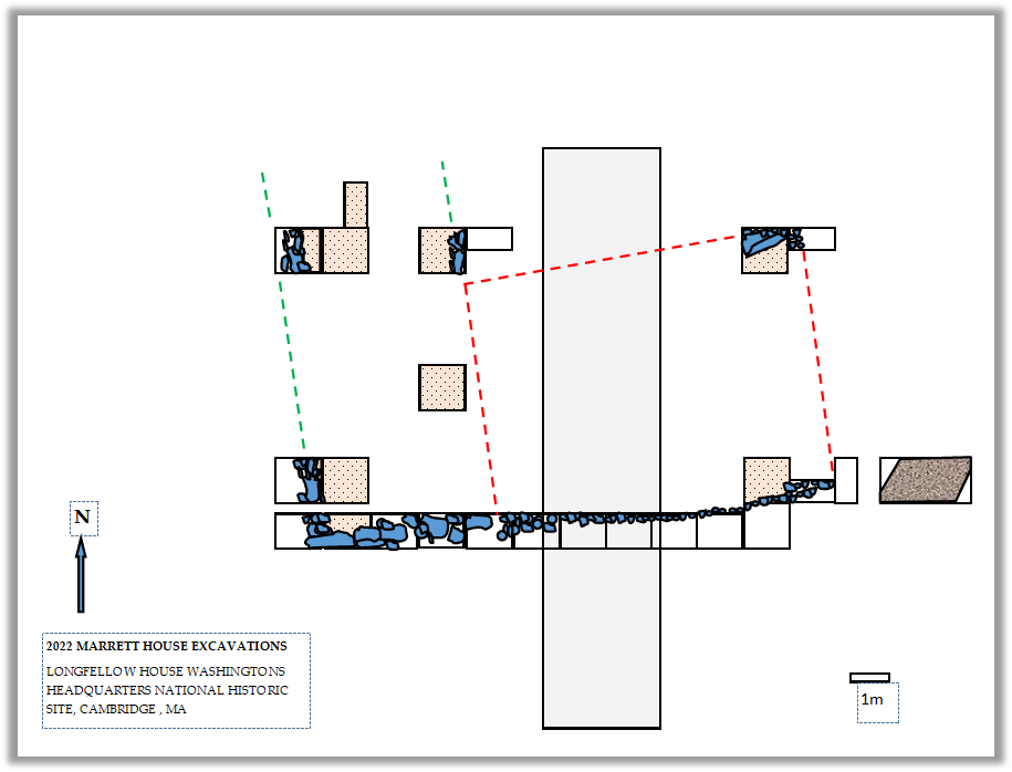 Plan of excavations with overlaid footprint of house