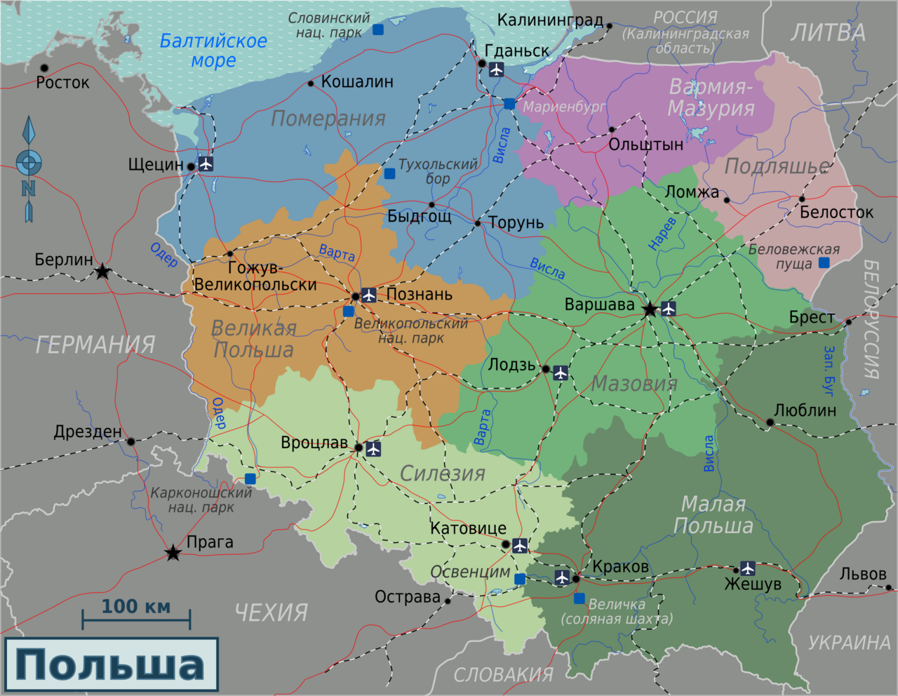 Poland Regions map (ru)
