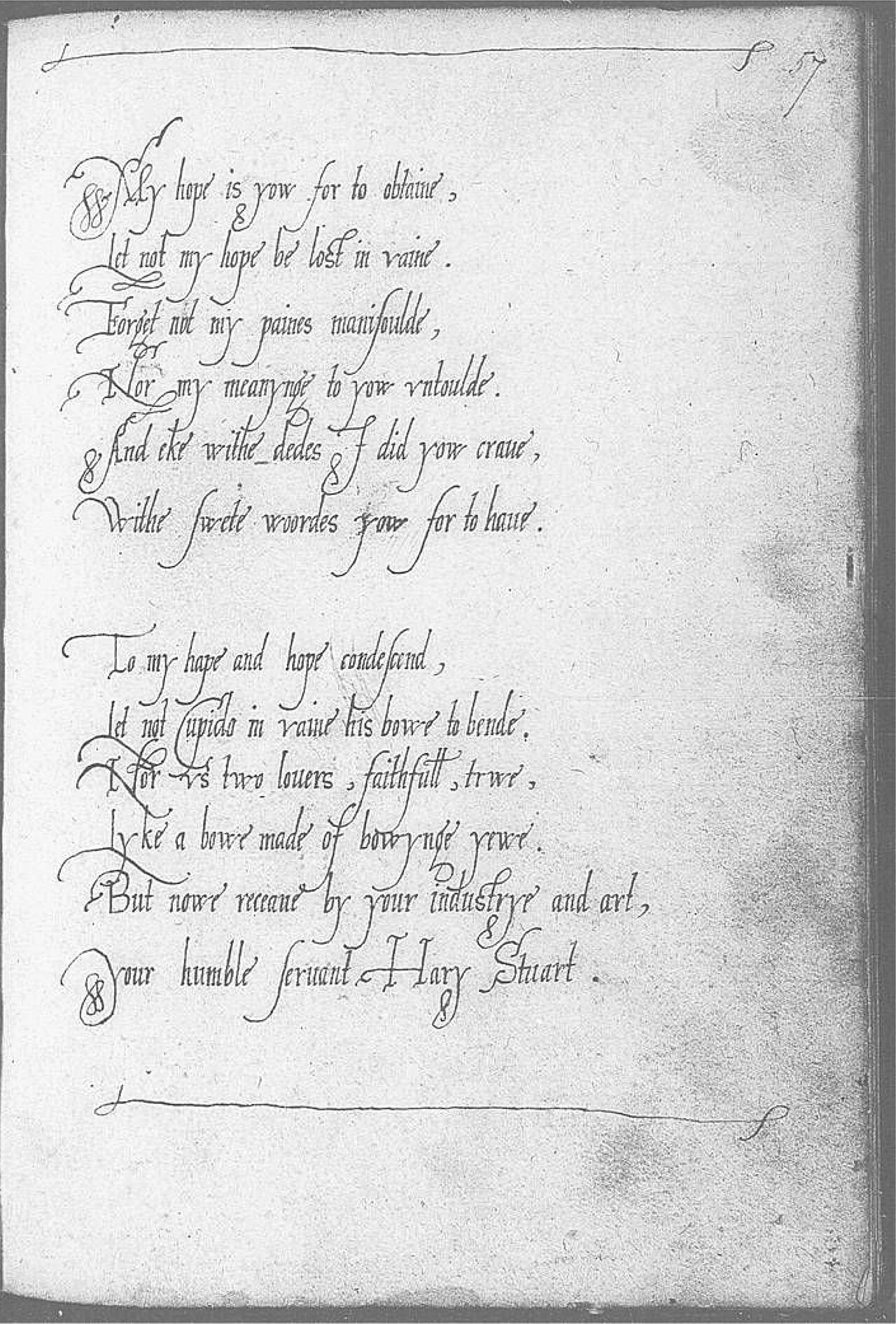 The Devonshire Manuscript facsimile 57r