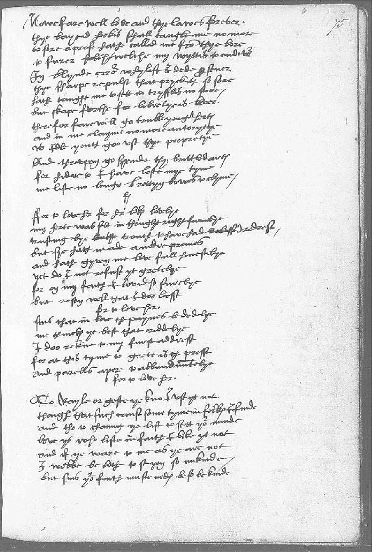 The Devonshire Manuscript facsimile 75r