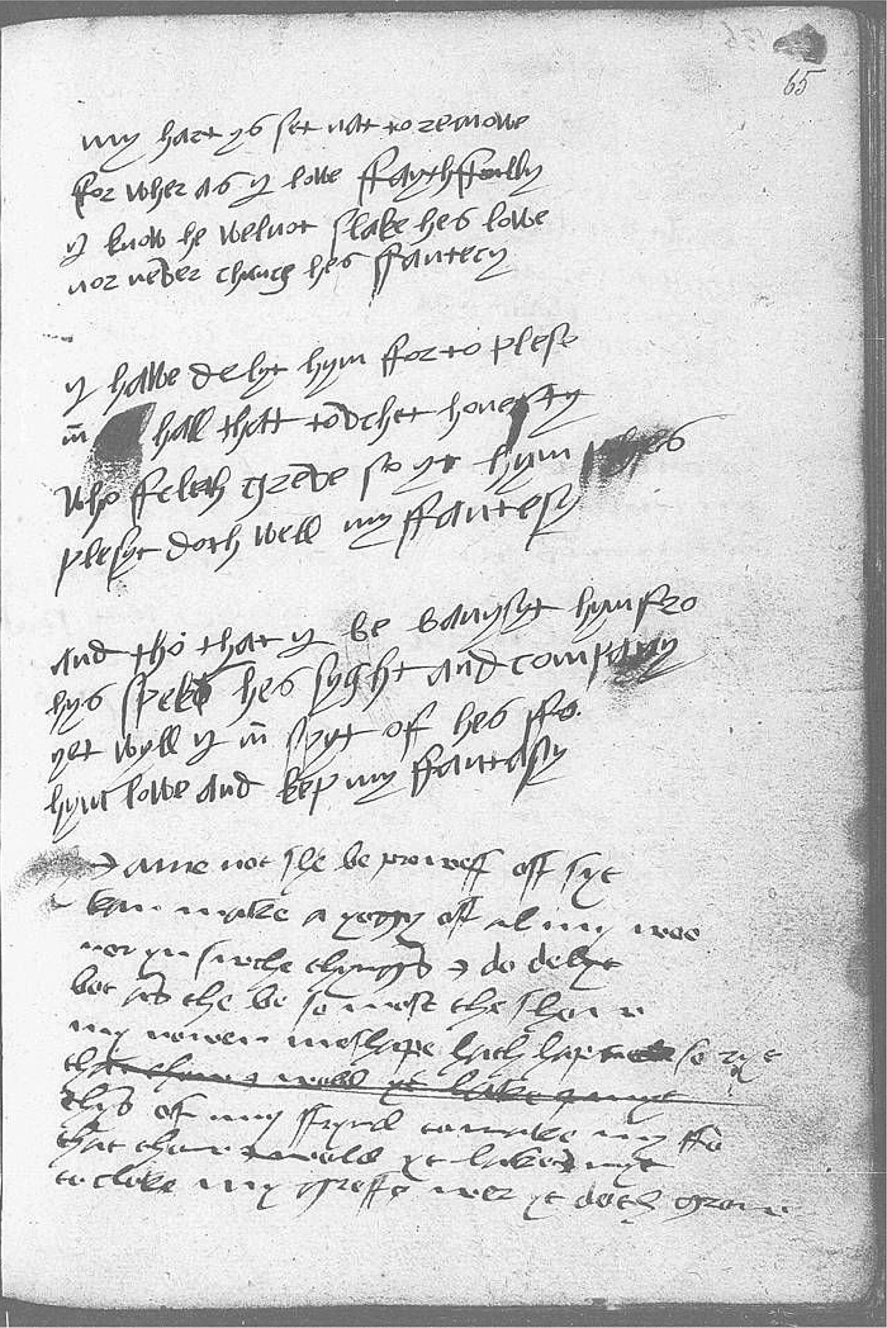 The Devonshire Manuscript facsimile 65r