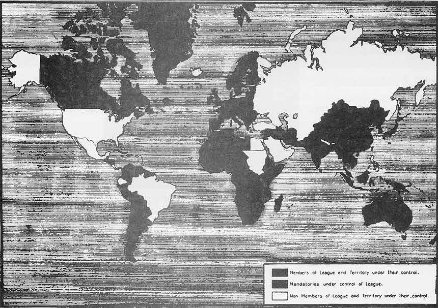 A world map of League of Nations members.