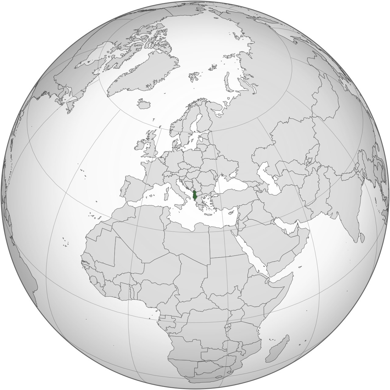 Albania (orthographic projection)
