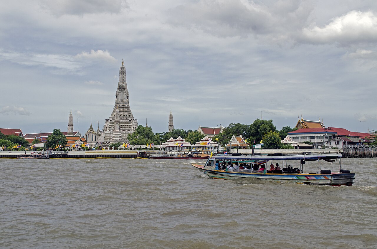 Wat Arun with Chao Phraya Ferry