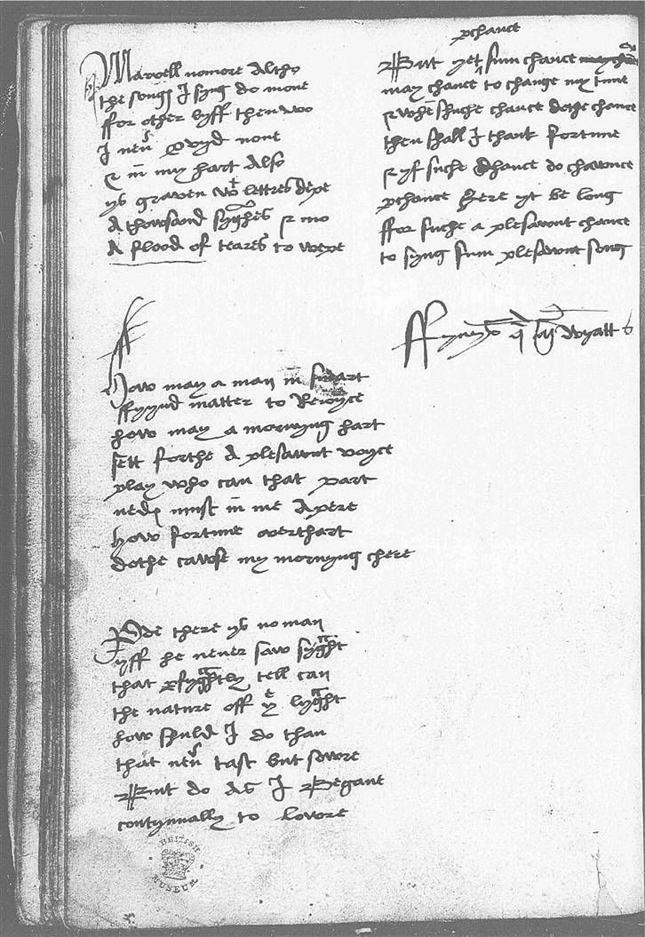 The Devonshire Manuscript facsimile 16v