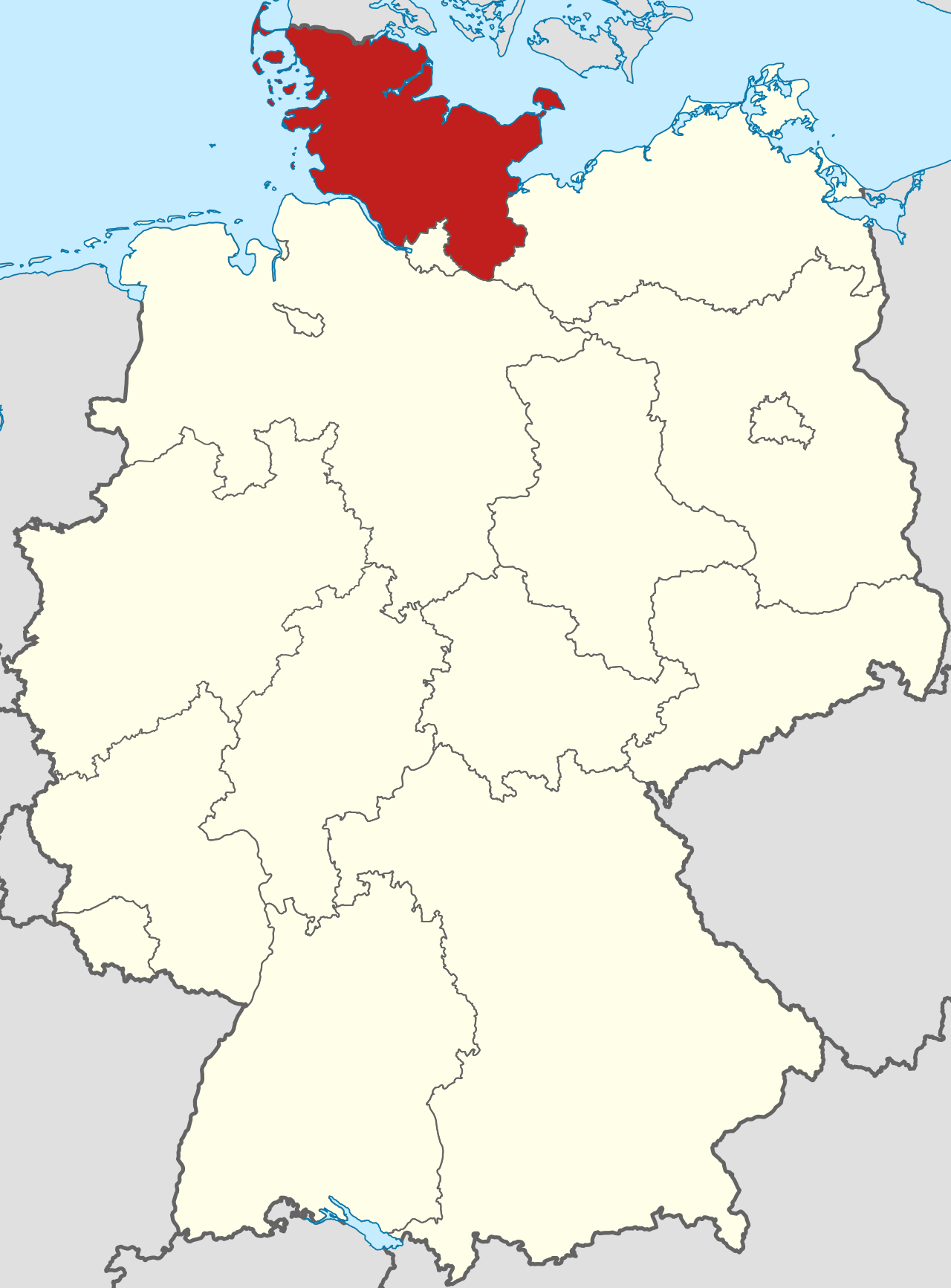 Locator map Schleswig-Holstein in Germany