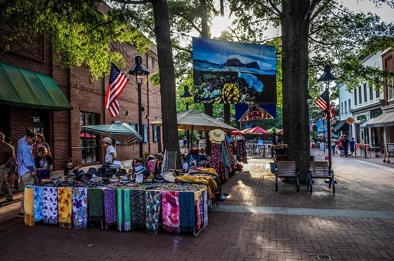 Downtown mall in Charlottesville, VA completely shut off to traffic