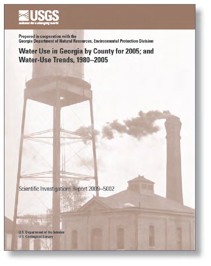 Water Use in Georgia by County for 2005; and Water-Use Trends, 1980-2005
