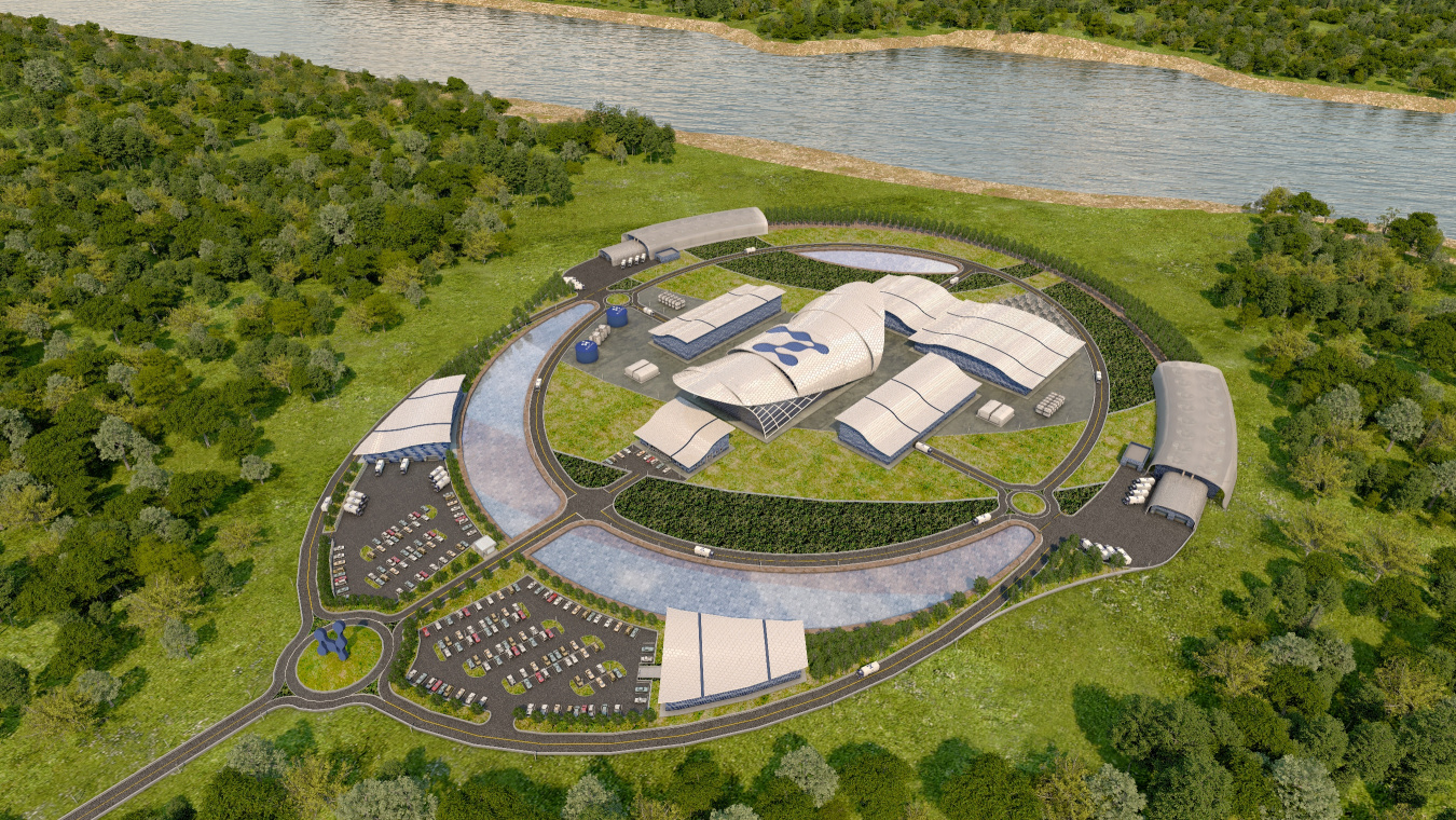 NuScale nuclear power plant rendering.