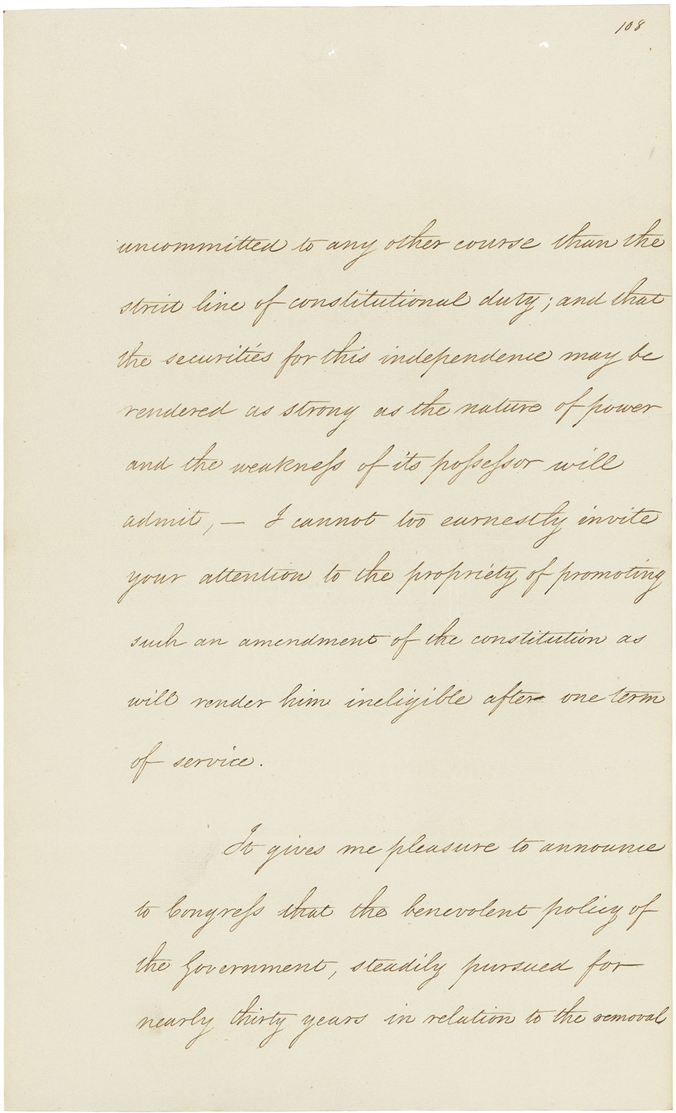 Andrew Jackson Message to Congress, December 6, 1830 (Records of the United States Senate, RG 46)