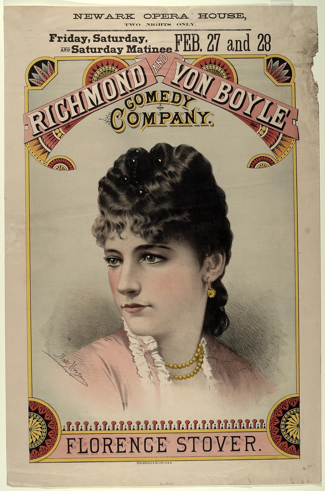 Florence Stover from the Richmond and Von Boyle Comedy Company by Matthew S. Morgan of Strobridge Lithographing Company