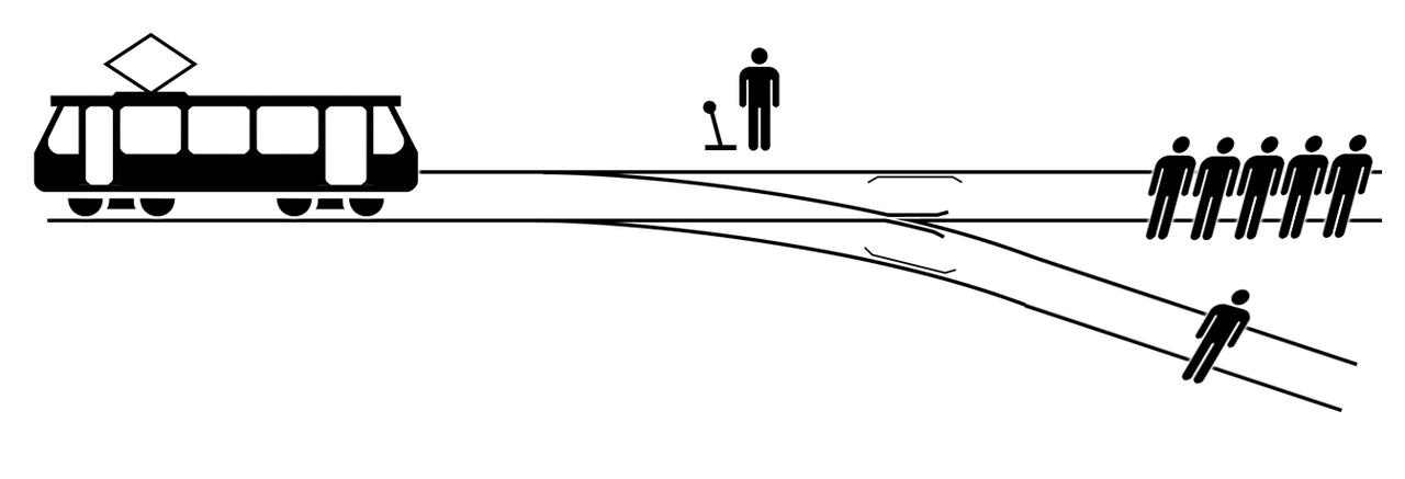 Depiction of the Trolley Problem