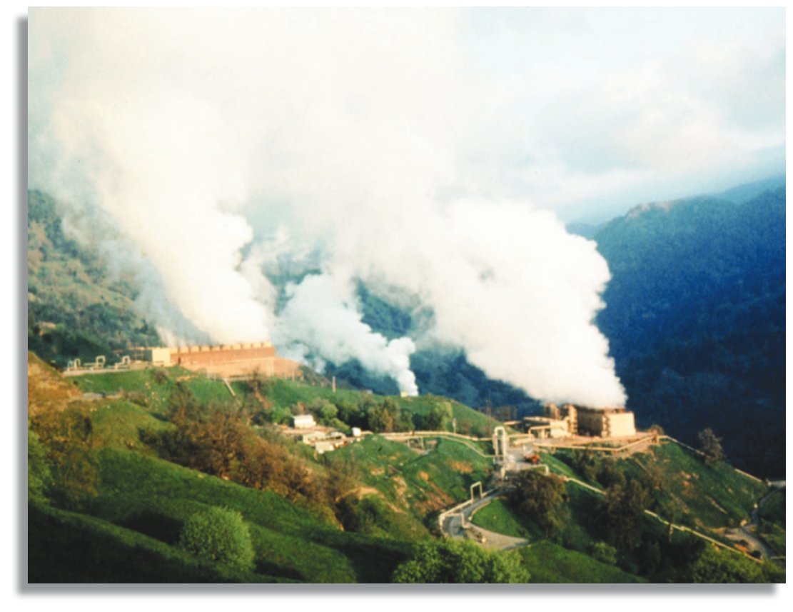 Geothermal power plants at The Geysers in northern California.