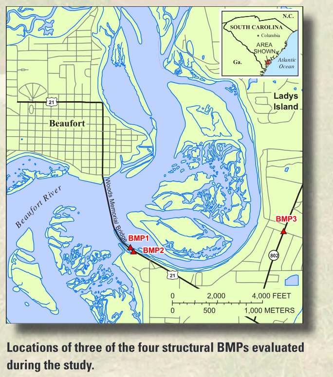 Evaluation of Structural Best Management Practices for Highway Runoff in Beaufort and Colleton Counties, South Carolina,