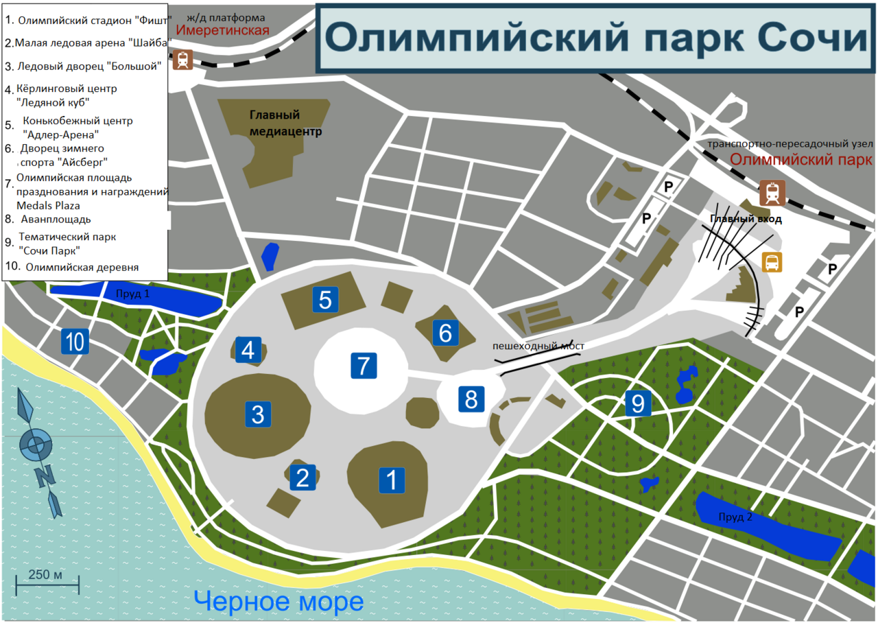 Схема Олимпийского парка