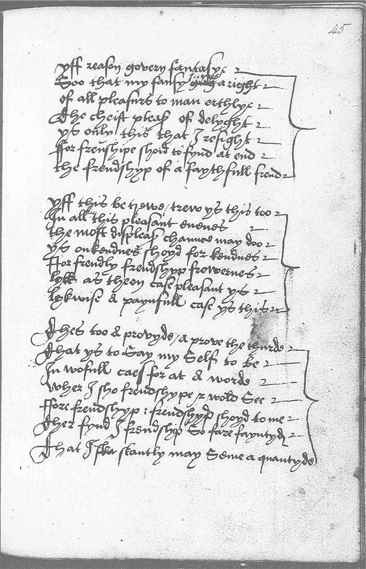 The Devonshire Manuscript facsimile 45r