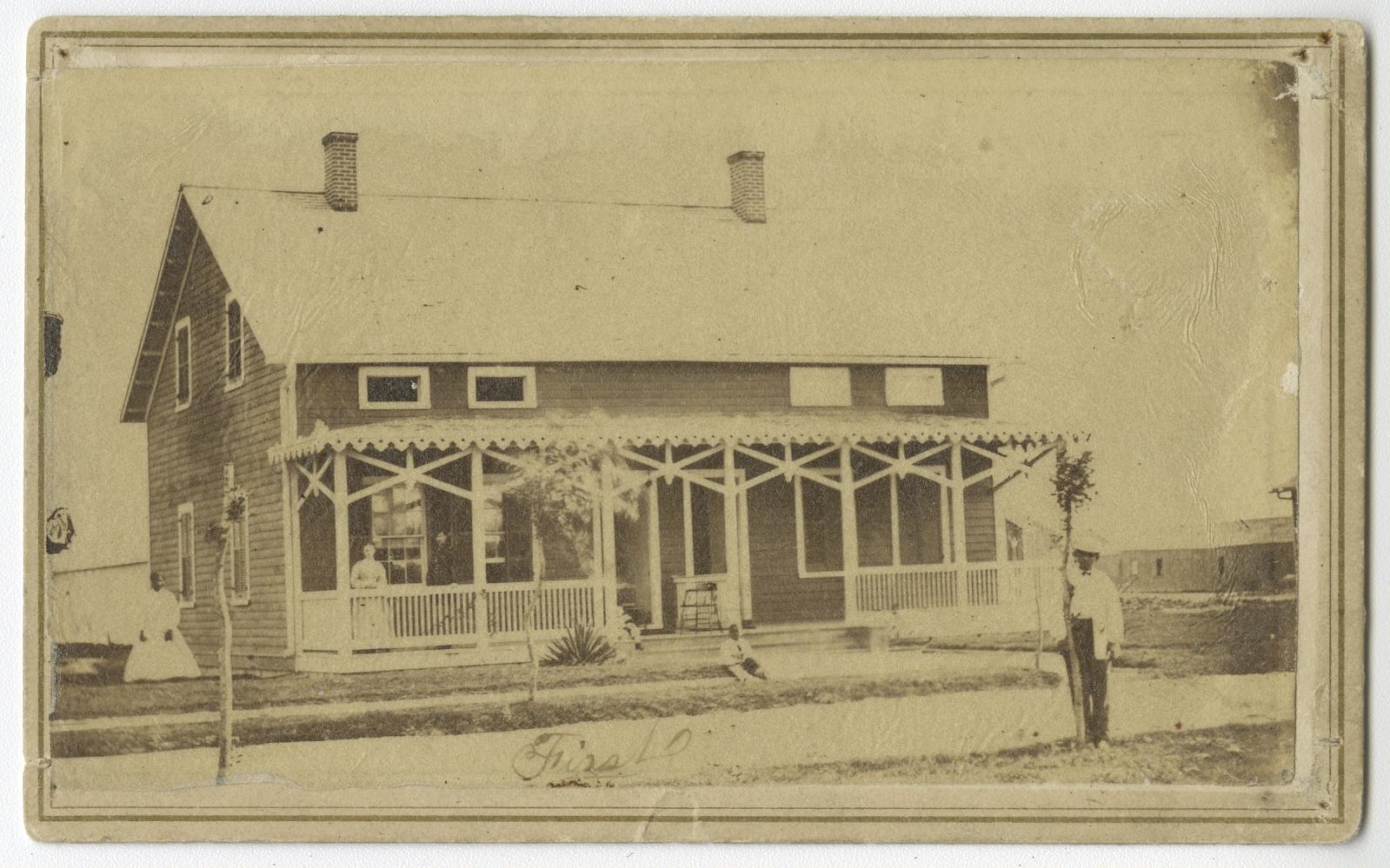 Carte-de-viste of officer's quarters at Fort Brown