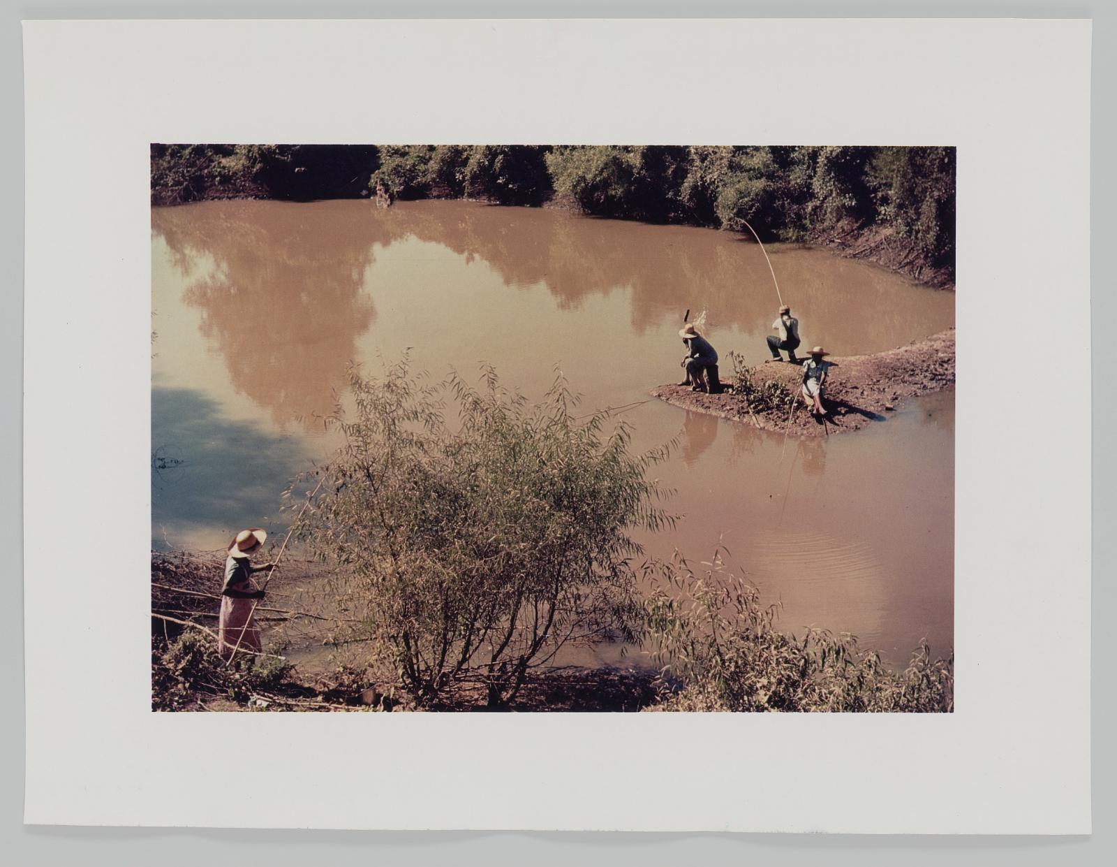 Negroes fishing in creek near cotton plantations outside Belzoni Miss. Delta, October 1939