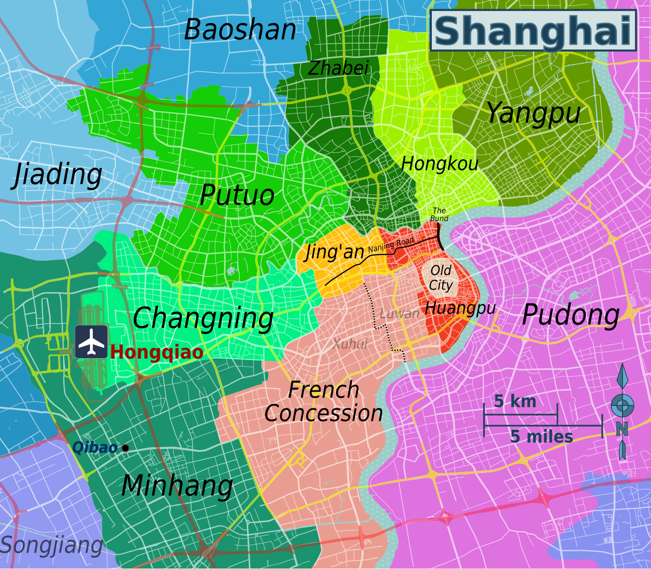 Inner districts map