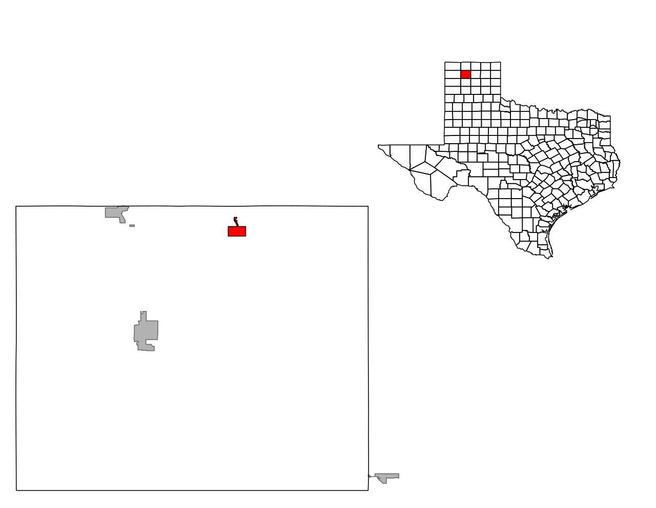Figure 1. Sunray, Texas outlined in red