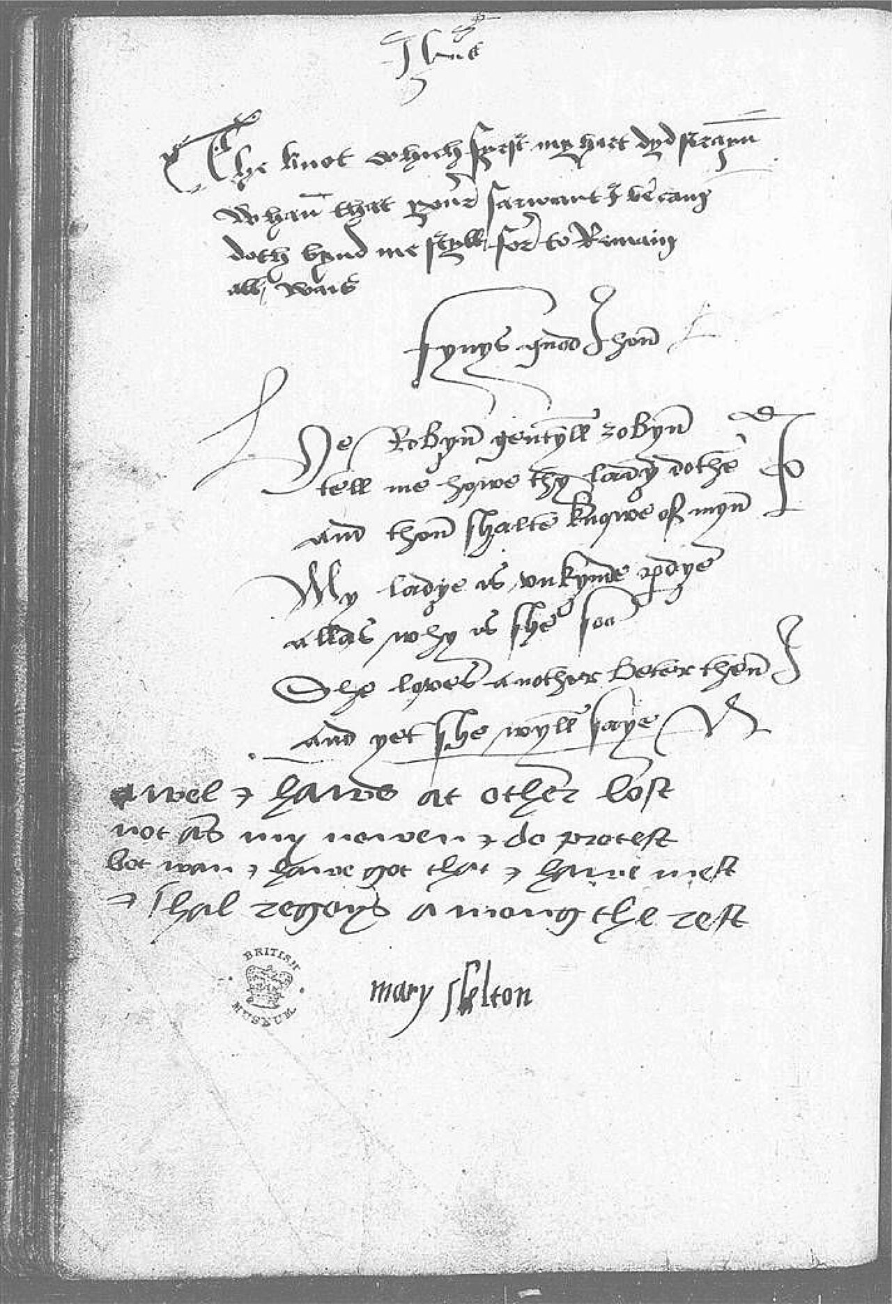 The Devonshire Manuscript facsimile 22v
