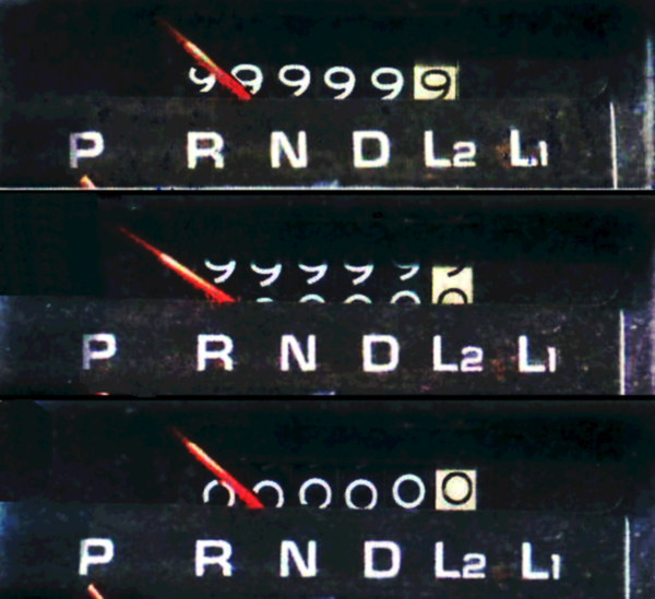 Odometer rollover, a common real-world example of integer overflow .