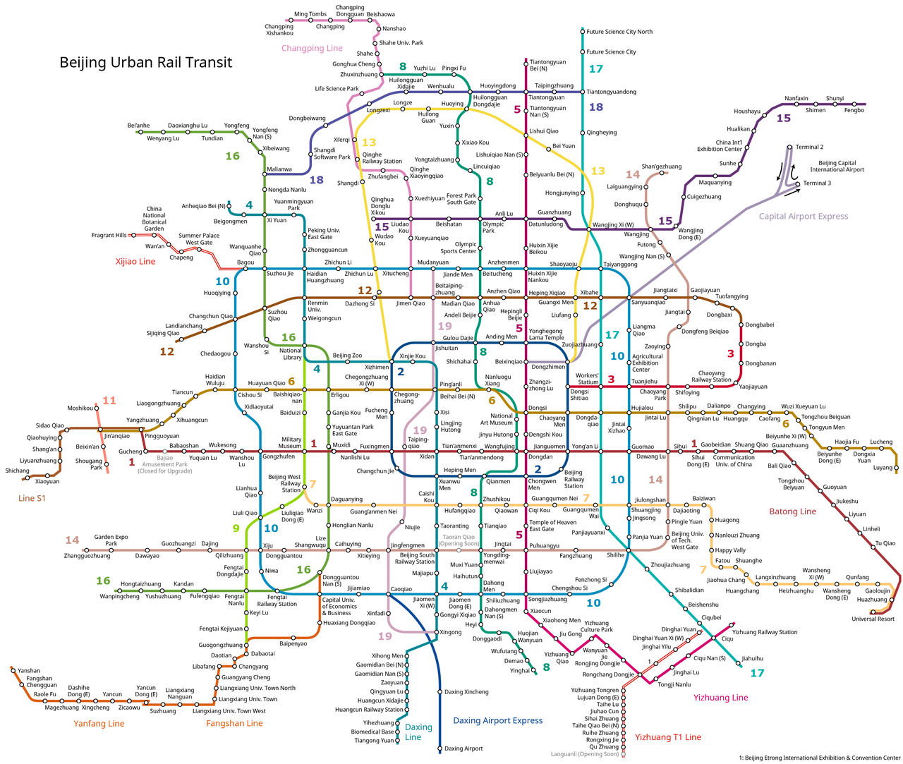 Схема пекинского метро
