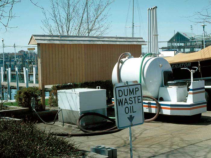 Pump-out stations at marinas such as this one allow boaters to empty their sanitary systems without contaminating the water.