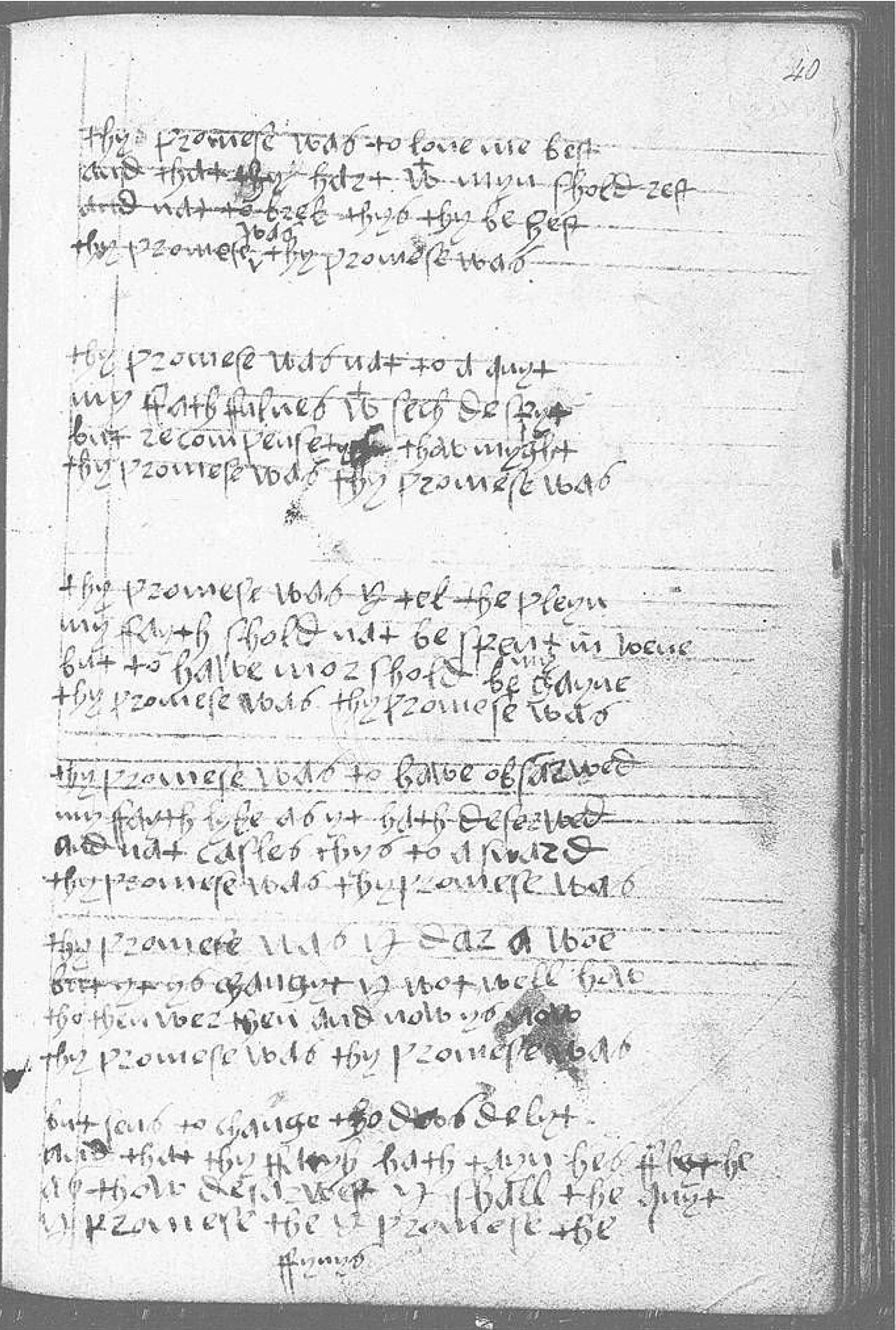 The Devonshire Manuscript facsimile 40r