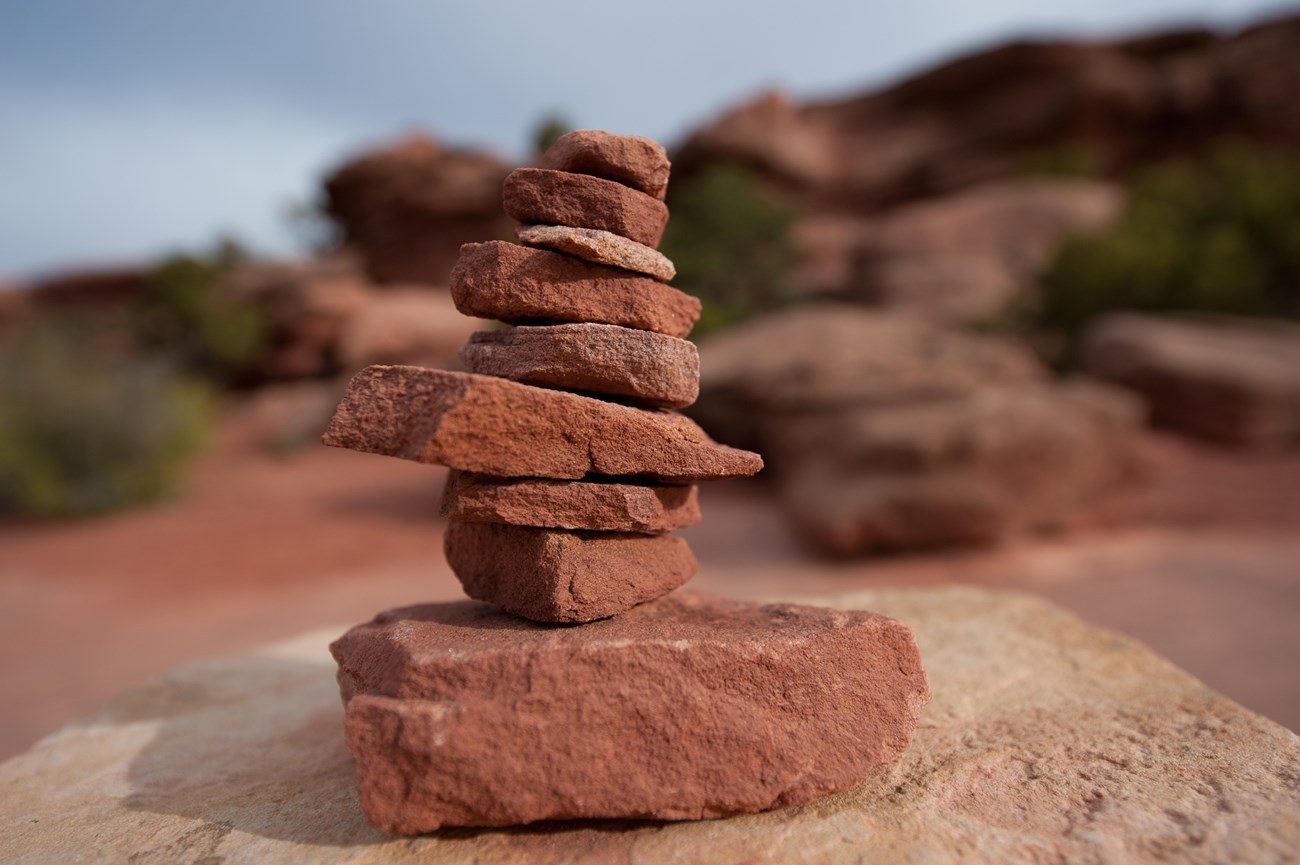 A stack of brown rocks.