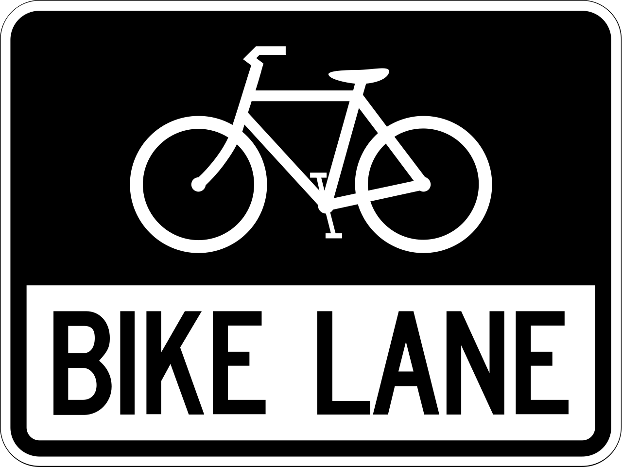 Bike lane sign.